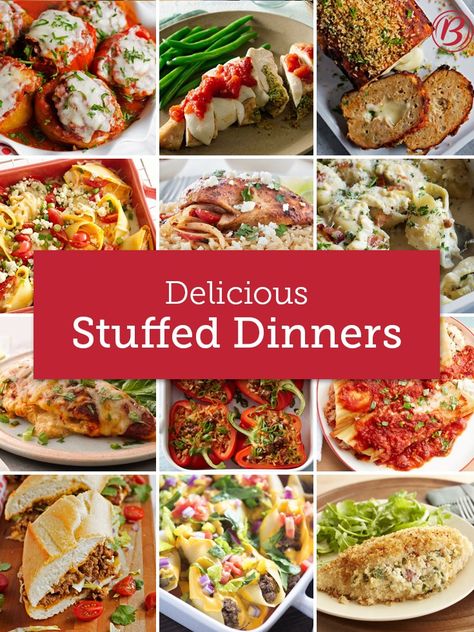 Stuffed Dinner Recipes, Stuffed Food Ideas, Betty Crocker Recipes Dinner, Stuffed Shell Recipes, Baked Cheeseburger, Stuffed Foods, Shell Recipes, Stuffed Recipes, Wing Sauce Recipes