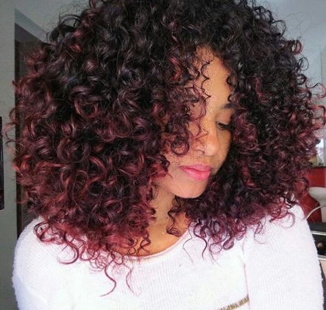 Dyed Curly Hair, Highlights Curly Hair, Wine Red Hair, Red Curly Hair, Colored Curly Hair, Dyed Natural Hair, Burgundy Hair, Grunge Hair, Dream Hair