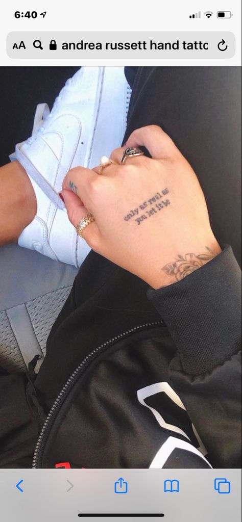 Andrea Russett Tattoo, Ruthless Tattoo, Murphy Tattoo, Andrea Russet, Hand Tatto, Andrea Russett, Idea Board, Tattoo Inspo, Get A Tattoo