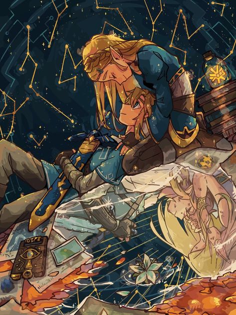 Legend of Zelda Breath of the Wild anniversary art > Link & Princess Zelda > botw | Lulu_7825 Loz Laptop Wallpaper, Zelda Fanart, Botw Zelda, Legend Of Zelda Memes, Princesa Zelda, Art Geek, Zelda Botw, Anniversary Art, Link Zelda