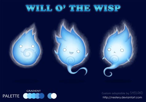 Custom Adopt - Will o' the Wisp by Nestery Willow Wisp Art, Wind Creature, Will Of The Wisp, Floating Pose, Creature Ideas, Will O The Wisp, Dark Cool, Woodland Animal Art, Kid Friendly Halloween