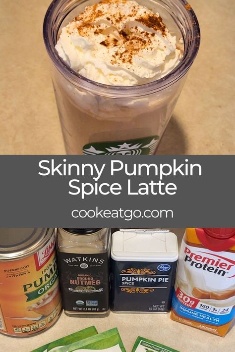 Looking for a low Weight Watchers points recipe for a Pumpkin Spice Latte. This low-calorie and low-fat beverage is also has low WW points and is the perfect skinny pumpkin spice latte to enjoy! With 30 grams of protein, the only ingredient with points is the caramel protein shake. Enjoy hot or iced, either way it's the perfect fall comfort food treat. Pin to your Weight Watchers Recipe Board for later! Premier Protein Shake Recipes Pumpkin, Pumpkin Spice Protein Shake Recipes, Pumpkin Spice Coffee Protein Shake, Pumpkin Spice Protein Coffee, Premier Pumpkin Protein Shake Recipes, Fall Protein Shakes, Premier Protein Pumpkin Shake, Premier Protein Hot Coffee Recipes, Low Calorie Pumpkin Spice Creamer