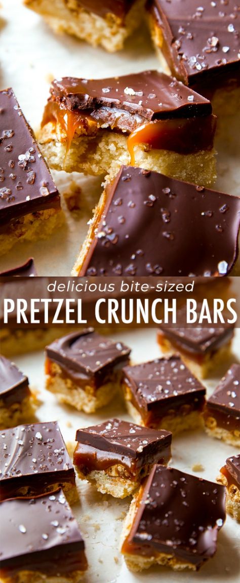 Layered Bars Recipe, Christmas Crunch Recipe, Bookclub Ideas Food, Pretzels And Chocolate, Desserts To Share, Crunch Bars Recipe, Toffee Bites, Salted Caramel Pretzels, Brownie Trifle