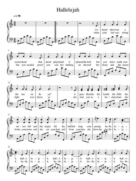 Fun Piano Sheet Music, Easy Pop Piano Sheet Music, Alto Clef Sheet Music, Hallelujah Piano Sheet Music, Hallelujah Sheet Music, Popular Piano Sheet Music, Disney Sheet Music, Piano Songs Sheet Music, Music Printables