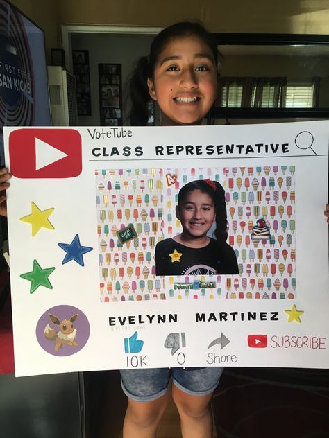 YouTube inspired Class Representative poster. Class Representative Posters Ideas, Class Historian Campaign Posters, Class Rep Posters Student Council, Google Student Council Poster, Student Council Campaign Posters Memes, Student Leadership, Student Council, High School Classes, Study Planner