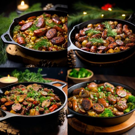 Reindeer Sausage Recipe, Sausage Skillet, Sausage Recipe, Green Bell Pepper, Green Bell Peppers, Red Bell Pepper, Sausage Recipes, Bell Pepper, Fresh Parsley