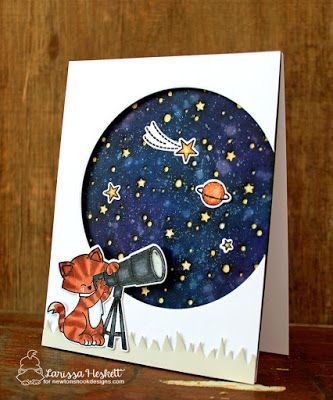 How To Make Scrapbook, Cat Stamp, Bday Cards, Space Birthday, Glitter Pens, The Collective, Cat Cards, Space Cat, Hero Arts