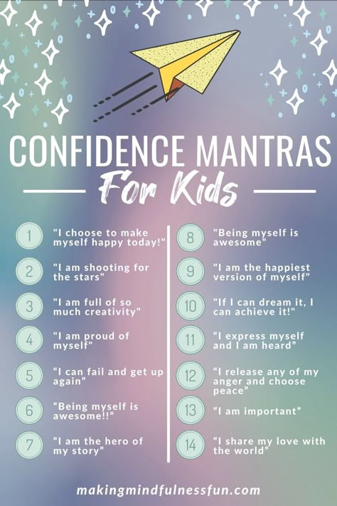 Affirmations For Parenting, I Am Kind Affirmation, Self Love For Kids Activities, Confidence Building Activities For Kids, Affirmation For Family, Affirmation Crafts, Self Confidence Building For Kids, Building Confidence In Kids, Mantras For Kids