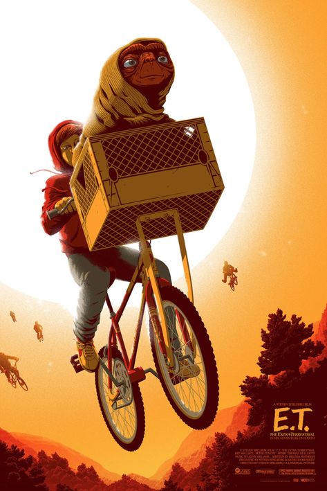 Cool Poster Art For BACK TO THE FUTURE, E.T., and INDIANA JONES For Upcoming Amblin Movie Art Show — GeekTyrant Et The Extra Terrestrial, Movie Poster Frames, Art Geek, Andermatt, Film Anime, Extra Terrestrial, Movie Posters Design, Goonies, Alternative Movie Posters