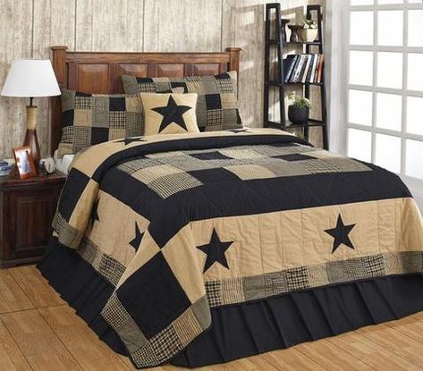 3 Popular Quilt Designs to Inspire Your Primitive Country Home Decorat – Primitive Star Quilt Shop Tan Bedding, Country Bedding Sets, Cowboy Star, Primitive Bedding, King Quilt Bedding, California King Quilts, Patchwork Pillows, Star Bedding, Primitive Country Homes