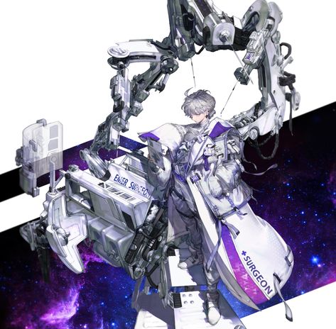 ArtStation - White ro-bo surgeon, Yuri Choe Arte Robot, Cyberpunk Character, Game Character Design, 영감을 주는 캐릭터, Fantasy Character Design, Character Design Inspiration, Character Concept, Character Illustration, Anime Style