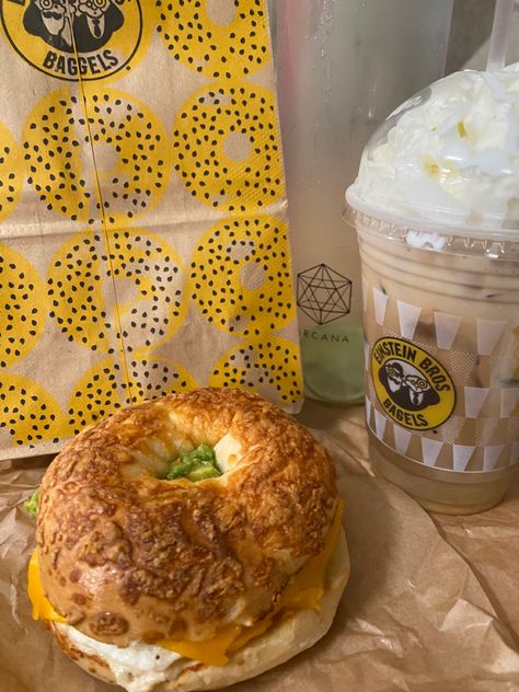 Bagel, Breakfast, Morning, Aesthetic, Avacado, Einstein Bros, Coffee, Einstein Bros Bagels, Einstein Bagels, Bagel Breakfast, Morning Aesthetic, Breakfast Bagel, Ross Geller, Bagels, Pretty Food, Aesthetic Food