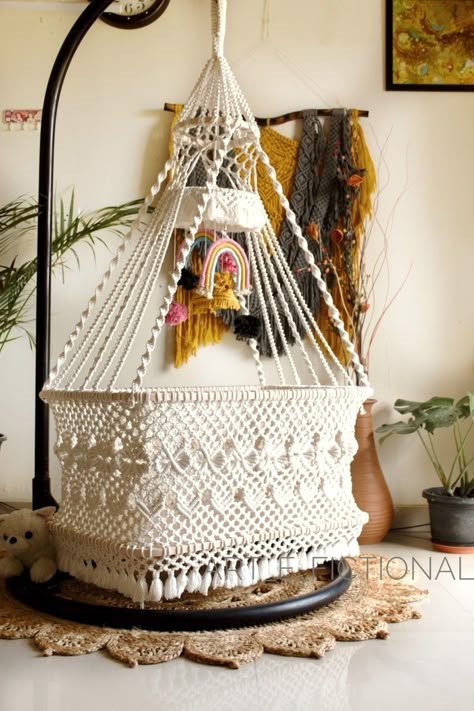 Macrame Bassinet, Diy Bassinet, Macrame Baby Room, Macrame Baby Swing, Macrame Nursery Decor, Hanging Bassinet, Macrame Nursery, Nursery Bassinet, Macrame Chairs