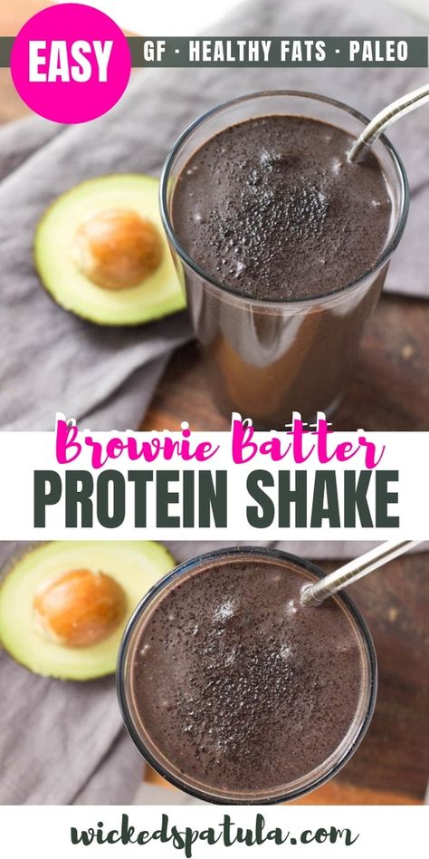 Homemade Banana Chocolate Protein Shake Recipe | Wicked Spatula Brownie Batter Protein Shake, Ice Cream Protein Shake, Chocolate Protein Shake Recipes, Easy Paleo Breakfast, Homemade Protein Shakes, Breakfast Shakes Protein, Chocolate Protein Shake, Amazing Smoothie Recipes, Easy Healthy Smoothie Recipes