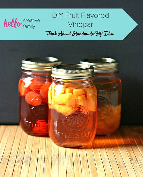 DIY Fruit Flavored Vinegar- Think Ahead Handmade Gift Ideas Series Diy Vinegar, Strawberry Vinegar, Plum Vinegar, Herbal Vinegar, Pickle Vodka, Balsamic Vinegar Recipes, Flavored Vinegars, Infused Vinegars, Handmade Gift Ideas