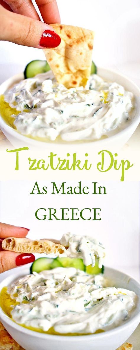 Tzatziki Dip, Greek Yogurt Dip, Greek Tzatziki, Tzatziki Recipe, Mediterranean Recipes Healthy, Greek Dip, Greek Yogurt Dips, Mediterranean Diet Recipes Dinners, Tzatziki Recipes