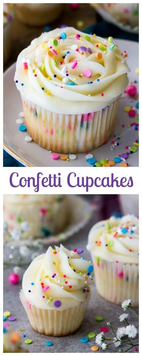 Cupcake Funfetti, Funfetti Dessert Recipes, Funfetti Cupcake Recipe, Cupcakes Funfetti, Cake Popsicles, Confetti Cupcakes, Funfetti Cupcakes, Sprinkles Cake, Funfetti Cake