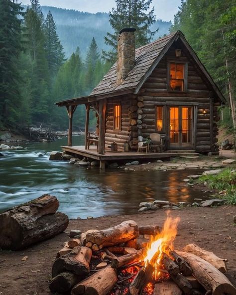 Cottages In The Woods, Cabin Porches, Lakefront Cabin, Cozy Cabin In The Woods, Alaska Wilderness, Cabin By The Lake, Wilderness Cabins, Lodge Design, Log Houses