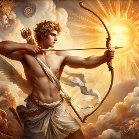 Greek God Apollo Art, Greek Mythology Apollo, Apollo Mythology, Apollo Greek Mythology, Apollo Tattoo, Apollo Percy Jackson, God Mythology, Apollo Greek, Greek Goddess Art