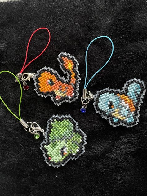 Cross Stitch Keychain, Pokemon Bookmark, Pokemon Cross Stitch, Unique Cross Stitch, Art Pokemon, Cross Stitch Tutorial, Cross Stitch Cross, Stitch Cross Stitch, Cross Stitch Supplies