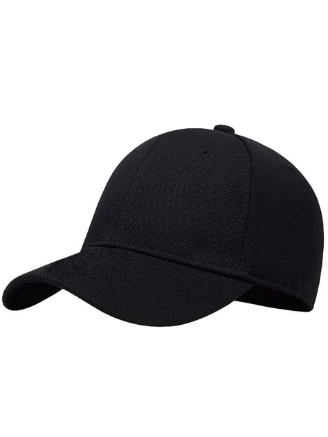 Black Casual   Cotton Plain Baseball Cap Embellished  Spring/Fall Men Accessories Streetwear Caps, Plain Baseball Caps, Trendy Caps, Mens Hats Baseball, Men Baseball Cap, Stylish Caps, Cap Fashion, Baseball Caps, Cap Men