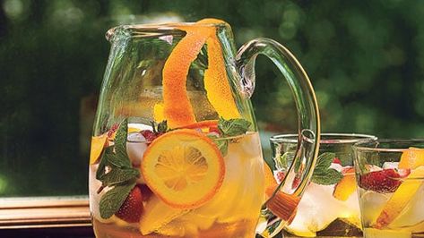 Cava Sangria Recipe | Bon Appetit Cava Sangria, Tapas Night, Guava Recipes, Drunken Sailor, Ice Rose, Fresh Fruit Recipes, White Grape, White Sangria, Sangria Recipe