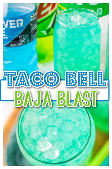 3 ingredient baja blast, at home baja blast, baja blast recipe, copycat taco bell, taco bell copycat recipes, taco bell recipes Baja Blast Recipe, Taco Bell Drinks, Taco Bell Baja Blast, Arbys Beef And Cheddar, Ikea Swedish Meatballs, Diet Sprite, Copycat Taco Bell, Cracker Barrel Hashbrown Casserole, Dessert Taco