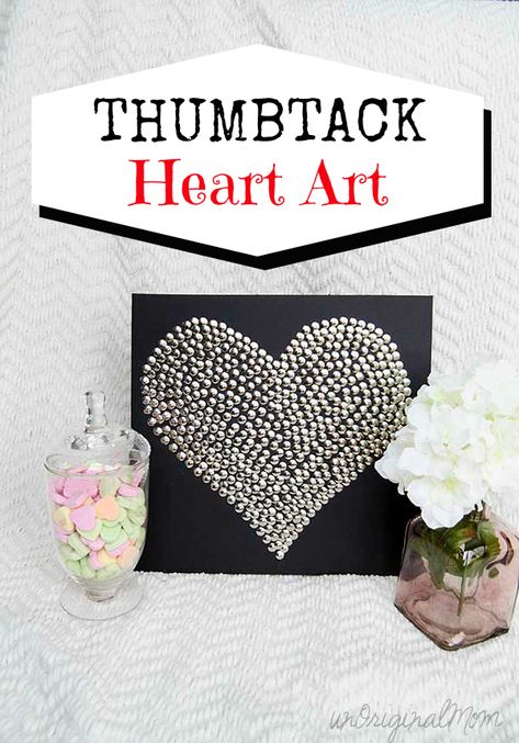 Thumbtack Art, Push Pin Art, Thumb Tack, Pin Art, Excel Spreadsheets, Valentine Day Crafts, Dollar Store Crafts, Crafty Diy, Heart Art