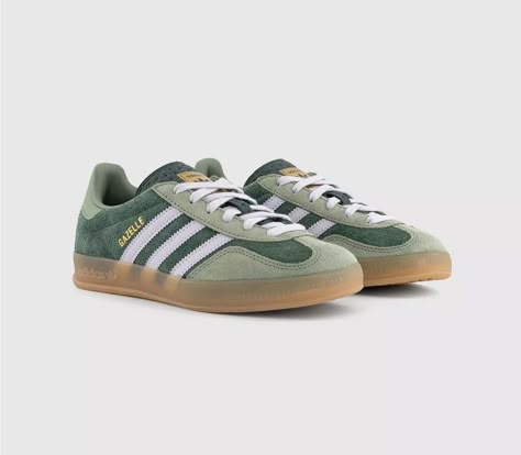 adidasGazelle Indoor Trainers Adidas Gazelle Green, Mineral Green, Green Trainers, Adidas Originals Gazelle, Iconic Shoes, Autumn Trends, Training Clothes, Shoe Inspo, Swag Shoes