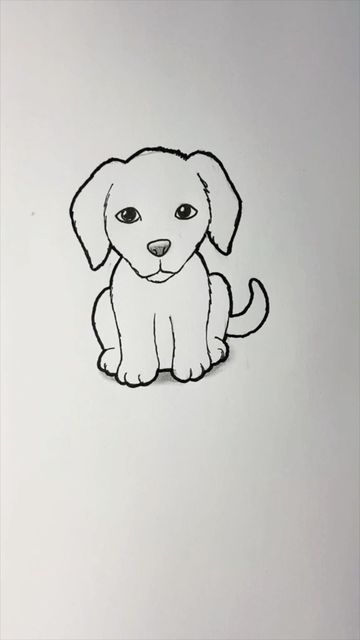 Puppy Drawing Easy, Draw A Dog, Puppy Drawing, Meaningful Drawings, Cute Little Puppies, Little Puppies, Puppy Pictures, Simple Art, Pictures To Draw