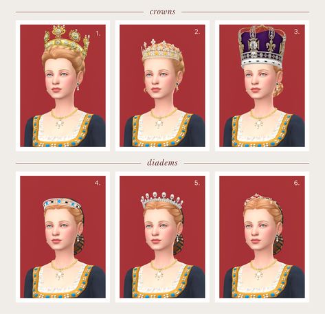 : The 1400s gave way to the incredibly iconic... Sims4 Crown Cc, Sims 4 Cc Princess Tiara, Sims Crown Cc, Sims 4 King Crown, Sims Cc Royal, Sims Royal Cc, Sims 4 Queen Cc, Sims 4 Tudor Cc, Sims 4 Crown Cc