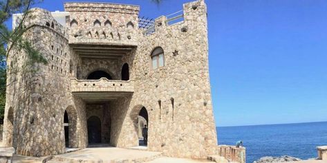 Pattoo Castle Airbnb_Jamaica Pattoo Castle Jamaica, Castle Airbnb, Seashell House, Outdoor Tub, Outdoor Baths, Take The Stairs, Tropical Getaways, A Castle, A Plane