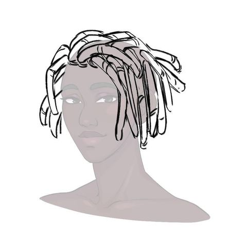 Dreadlocks Drawing, Dreads Drawing, Head Drawings, Hairstyle Drawing, Dreads Hairstyles, Hair Dreadlocks, Hairstyles Drawing, Locks Hair, Dread Head