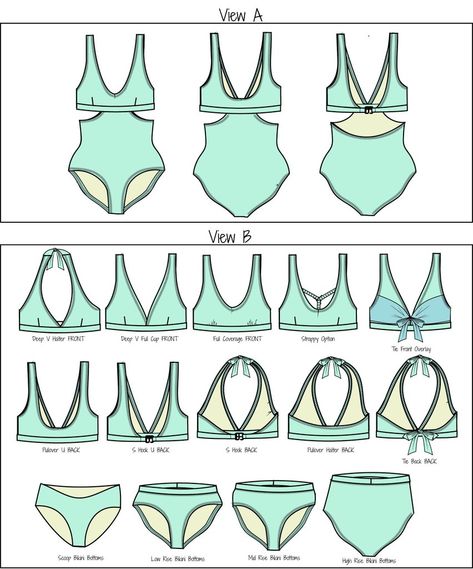 55+ swimsuit sewing patterns for women Neckline Necklace Guide, Bombshell Swimsuit, Swimwear Sewing Patterns, Swimsuit Pattern Sewing, Sewing Swimwear, Necklace Guide, Patterns For Pirates, Summer Style Guide, Swimsuit Pattern