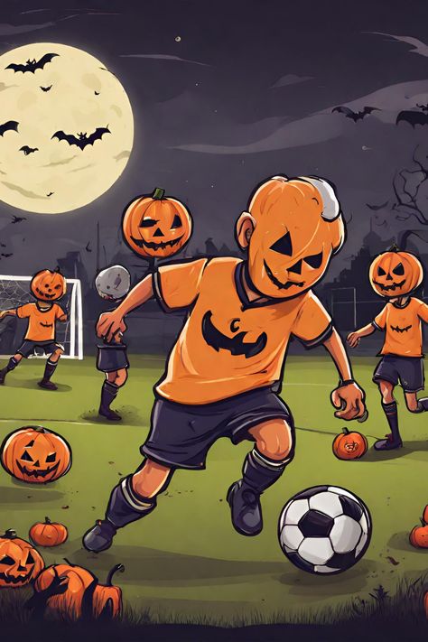 🎃 Lace up a pair of boots and step onto the field this Halloween with our soccer halloween shirt. The perfect Halloween Wallpaper to represent the best sport on the planet. From the MLS to the PL, celebrate the spooky season in style by checking out the link ⚽ Fantasy Football Halloween Costume, Zombie Soccer Player Costume, Halloween Football Player Girl, Football Player Halloween, Football Halloween Costume, Football Halloween, Purple Football, Sports Halloween, Soccer Backgrounds