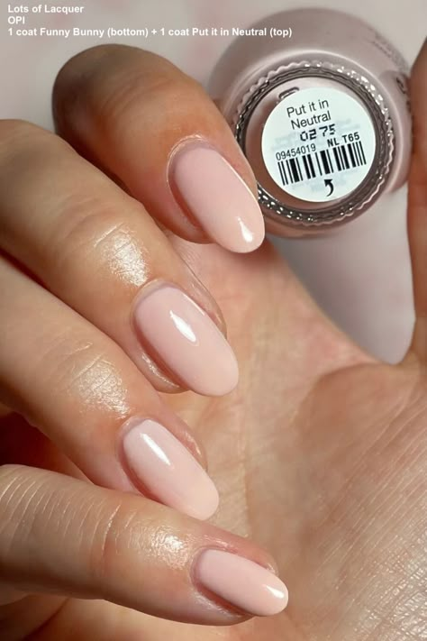 Put It In Neutral Funny Bunny Opi, Pit It In Neutral Opi, Put It In Neutral Opi Gel With Design, Funny Bunny Combo Nails, Put It In Neutral, Opi Funny Bunny Gel Nails, Opi Gel Neutral Colors, Opi Neutral Colors, Funny Bunny Put It In Neutral Nails