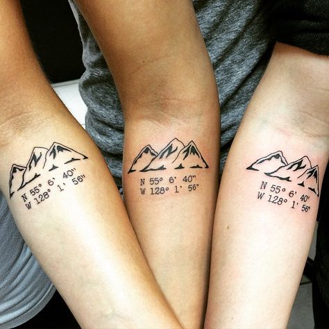 See this Instagram photo by @inkandartbyida • 61 likes Puzzle Tattoo, Trin For Trin Tegning, Tattoo Party, Coordinates Tattoo, Bored Art, Sibling Tattoos, Friendship Tattoos, E Tattoo, Mountain Tattoo