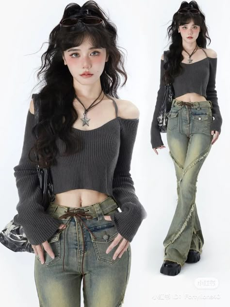 Grunge Cute Aesthetic, Korean Grunge Outfits, Acubi Fits, Goth Babe, 2000s Japanese Fashion, Swaggy Outfits, 2000s Fashion, Lookbook Outfits, Mode Inspiration