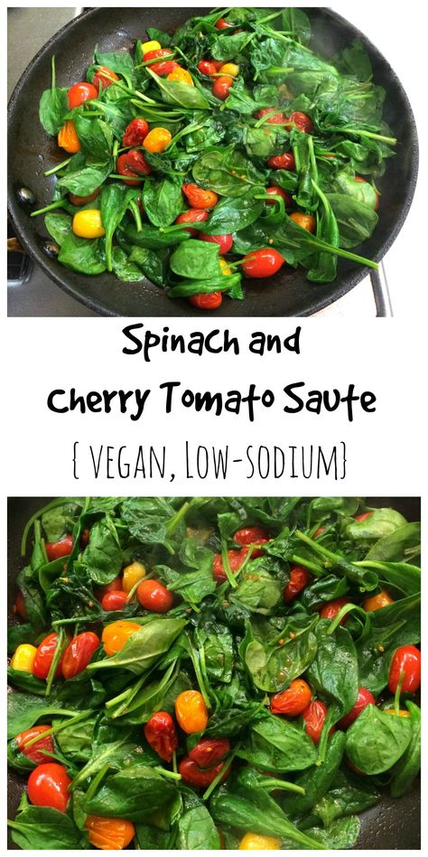 Pinterest Low Sodium Spinach Recipes, Pasta With Cherry Tomatoes And Spinach, Recipes With Cherry Tomatoes, Chicken Spinach Cherry Tomatoes, Spinach Cherry Tomato, Fish With Cherry Tomatoes, Tomato Side Dishes, Awesome Salads, Sauteed Tomatoes