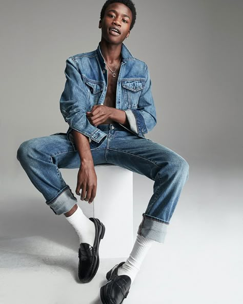 Gap Spring 2020 Denim | The Fashionisto Denim Fashion Photography, Denim Photography, Denim Photoshoot, Book Portfolio, Denim Outfit Men, Zara Man Jeans, Denim Editorial, Denim On Denim Looks, Male Models Poses