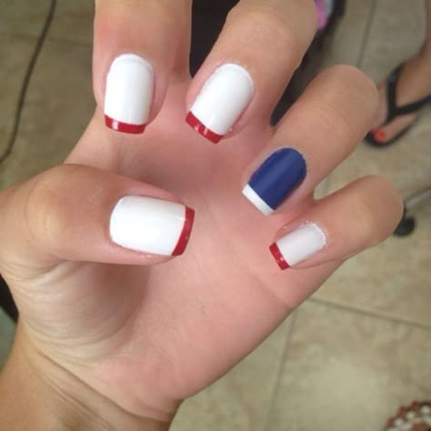 10 Simple Fourth Of July Nails To Keep You Minimalist Red White And Blue Nails, White And Blue Nails, Patriotic Nails Design, Flag Nails, Patriotic Nails, Candy Cane Nails, Fourth Of July Nails, 4th Of July Nails, Polka Dot Nails