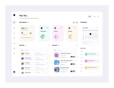 Fun design with nice muted colors. Social Media App Design, Gamification Education, App Dashboard, Web Design Template, Web Dashboard, Ui Design Dashboard, Website Design Inspiration Layout, Educational Platform, App Ideas