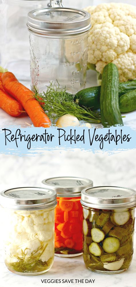 Pickle Vegetables, Recipes For Canning, Garden Vegetable Recipes, Quick Pickled Vegetables, Pickled Eggplant, Pickled Vegetables Recipe, Pickled Cauliflower, Vegetable Cake, Pickled Carrots