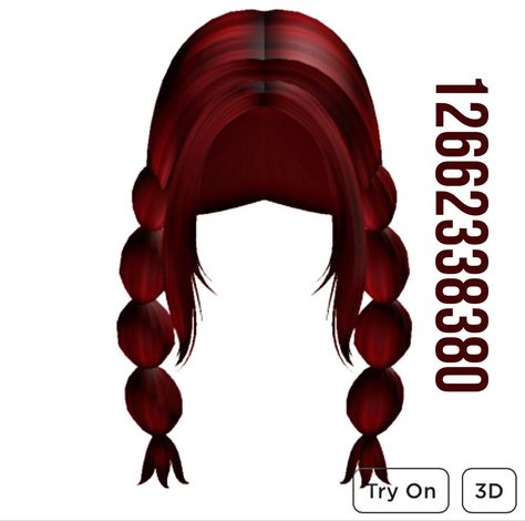 Roblox Red Bangs Codes, Red Hair Codes For Bloxburg, Roblox Hair Codes Red, Berry Avenue Codes Red Hair, Red Hair Codes For Berry Ave, Roblox Red Hair Codes, Red Hair Roblox, Red Hair Outfits, Braids Red