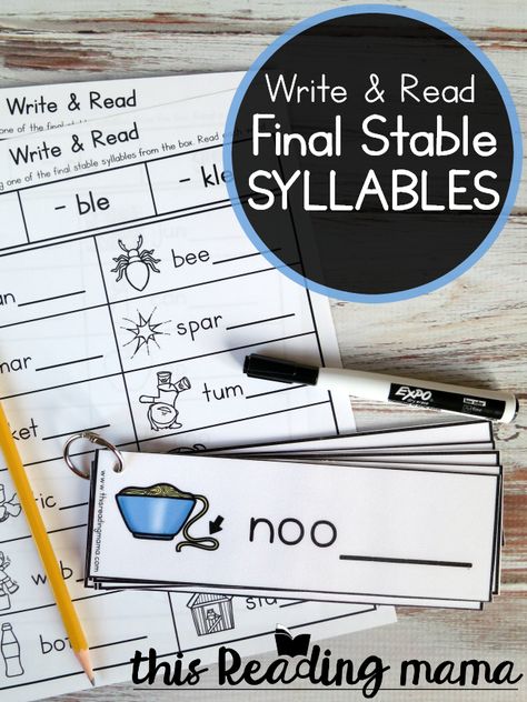 Write and Read Final Stable Syllables Pack - This Reading Mama Final Stable Syllable Activities Free, This Reading Mama, Syllable Blending Activities, Final Stable Syllable, Syllable Activities, Syllable Games, Syllables Activities, Phonics Spelling, Reading Tutoring