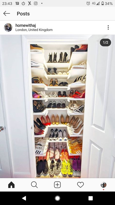 Shoe And Coat Cupboard Ideas, Wardrobe Cupboard Organisation, Shoe Closet Hallway, Walk In Cupboard Storage Ideas, Airing Cupboard To Wardrobe, Shoe Storage In Cupboard, Shoe Cupboard Ideas Small Spaces, Airing Cupboard Wardrobe Ideas, Shoe Cupboard Storage