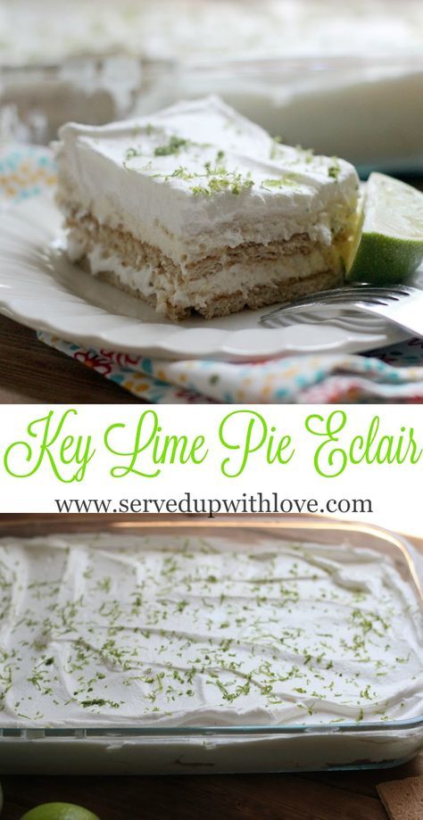 Key Lime Layered Dessert, Key Lime Lush Dessert, Key Lime Dessert Recipes, Key Lime Dessert, Eclair Dessert, Eclairs Dessert, Key Lime Recipes, Key Lime Desserts, Eclair Recipe