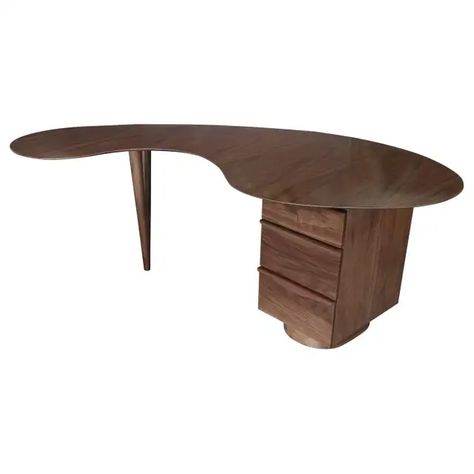 1stDibs: Antique and Modern Furniture, Jewelry, Fashion & Art Rounded Desk, Curved Office Desk, Round Desk, Curved Desk, Folding Screen Room Divider, Mahogany Paneling, Diy Mid Century, Modern Home Offices, Walnut Desk