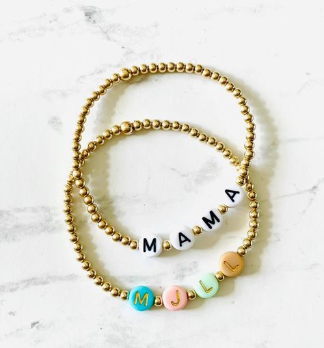 *NEW bead styles available! Just indicate which style of beads you would like at checkout!  The perfect everyday bracelet! Made with high quality 14K gold filled or sterling silver 3mm beads, you never have to take it off! Can be customized to show any name, word, initials, you choose. Wear your name, names of loved ones, meaningful words, children's initials, etc. right on your wrist. Please write exactly how you want the word/name to be written in the personalization box at checkout :)  *Please Note- Words or names grater than 6 letters will not be made with spacer beads in between each letter. This way the word/ name will fit nicely on the bracelet. All other words/ names 6 letters or less will automatically be made with spacer beads in-between each letter, unless otherwise specified. Bead Styles, Everyday Bracelet, Name Bracelet, I Love Jewelry, Meaningful Words, In Between, Spacer Beads, Silver Beads, Your Name