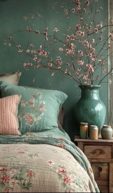 Bedroom Wall Paint Ideas, Chinoiserie Interior Design, Wall Paint Ideas, Bedroom Wall Paint, House Inside, Dreamy Bedrooms, Bedroom Green, Dream House Interior, Awesome Bedrooms